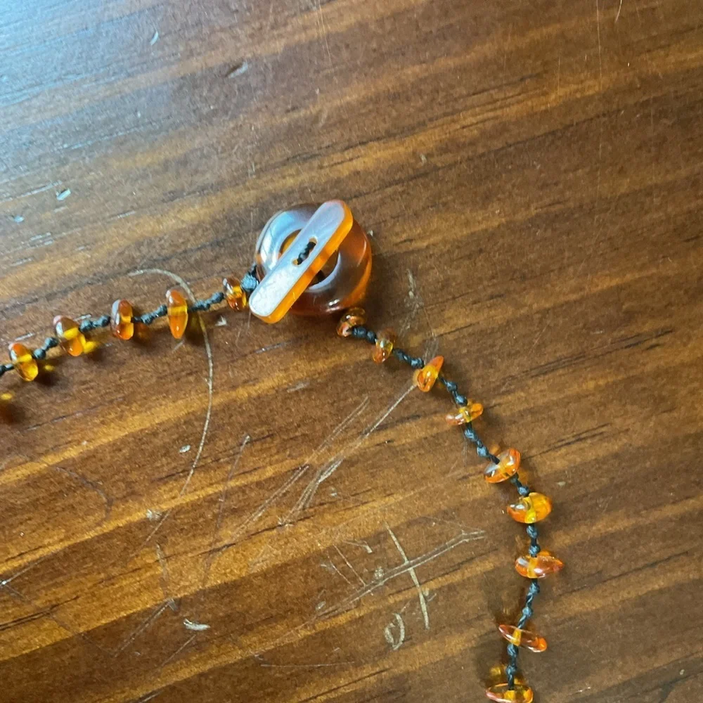Vintage Baltic Amber Turquoise Coral Lavaliere Necklace